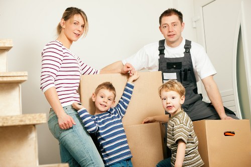 Charlton flat move with boxes and protected furniture