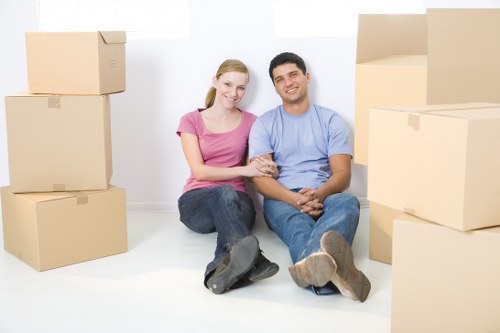 Storage-ready packing and boxes arranged for Charlton residents