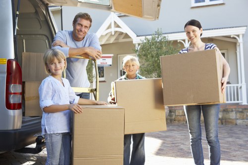 Organized packing boxes for a Charlton home or office move