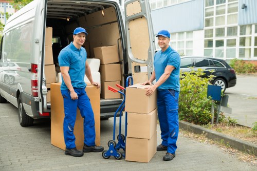 Charlton removal van service loading furniture carefully