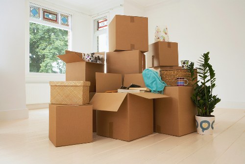 House moving team unloading items at a Charlton property