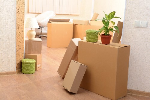 Spacious Charlton storage unit with organized boxes and furniture