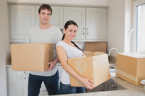 Packed student belongings ready for a move in Charlton